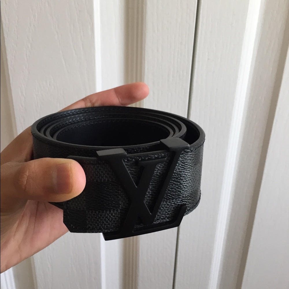Louis Vuitton Black Damier Graphite Belt